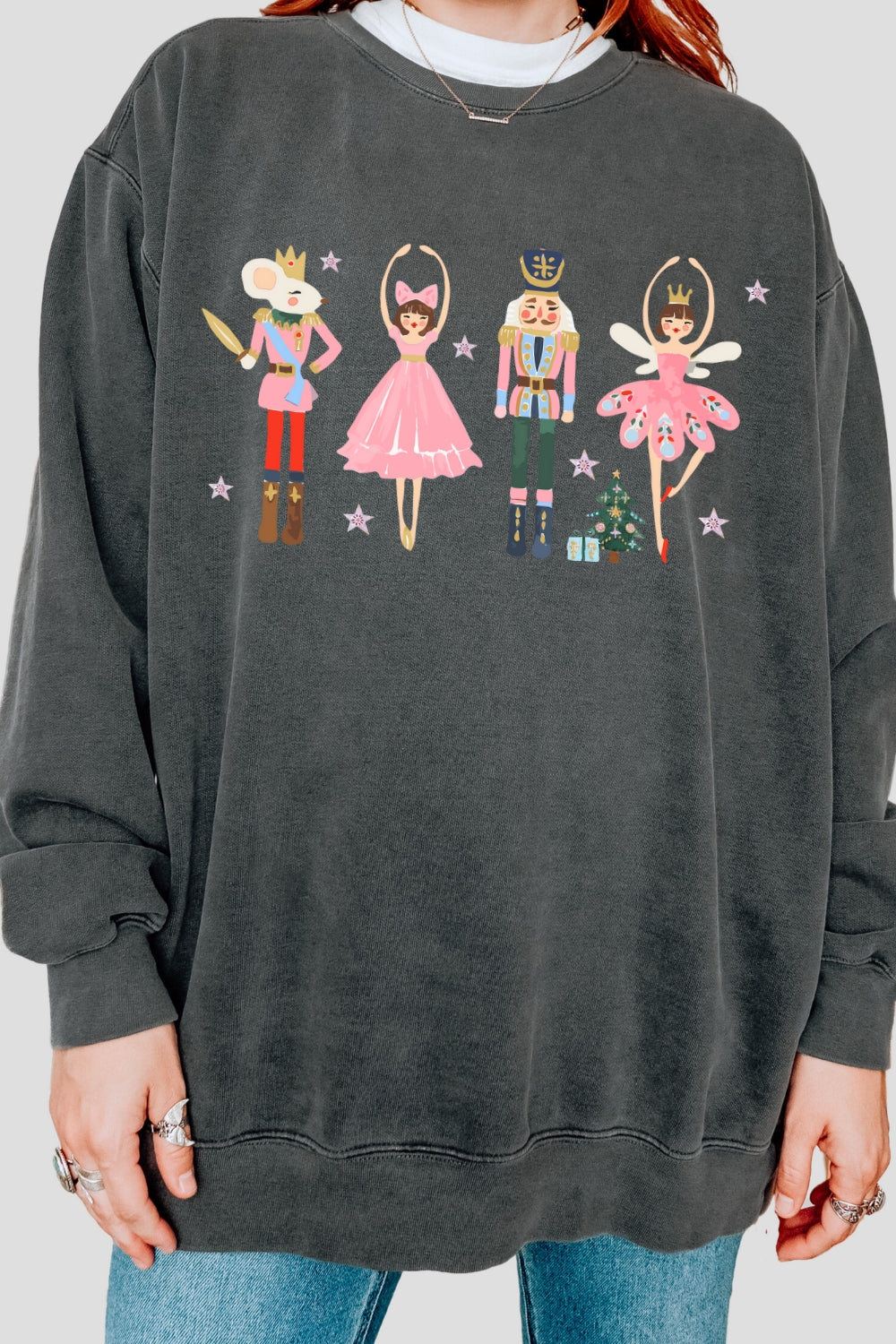 Pink Christmas Nutcracker Ballet Sweatshirt For Women