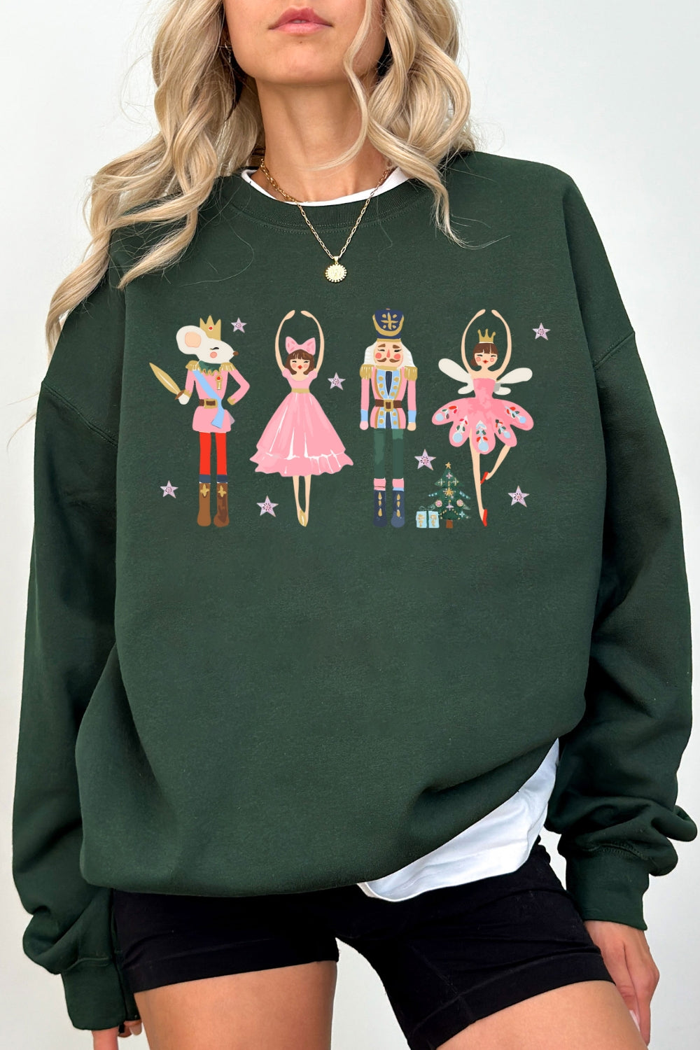 Pink Christmas Nutcracker Ballet Sweatshirt For Women