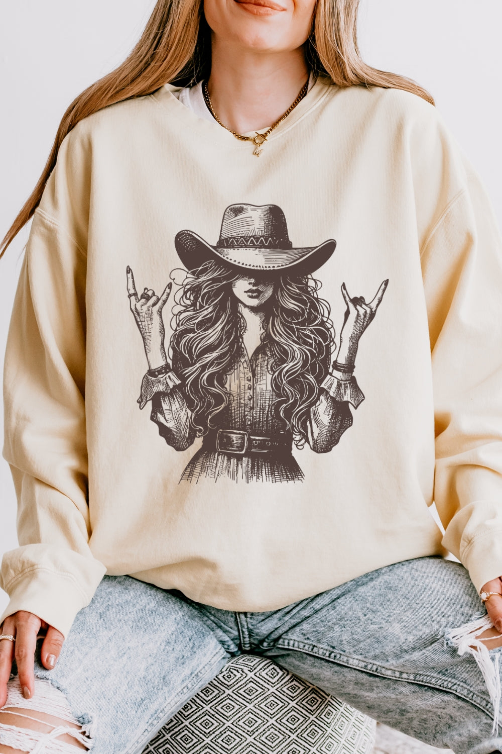 Cool Rock Western Cowgirl Sweatshirt For Women