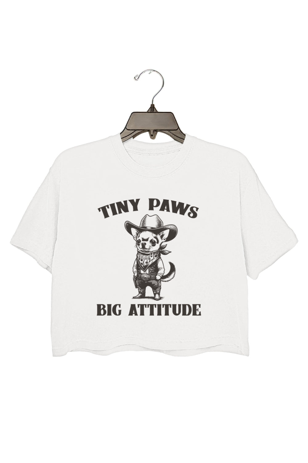 Tiny Paws Big Attitude Crop Top For Women