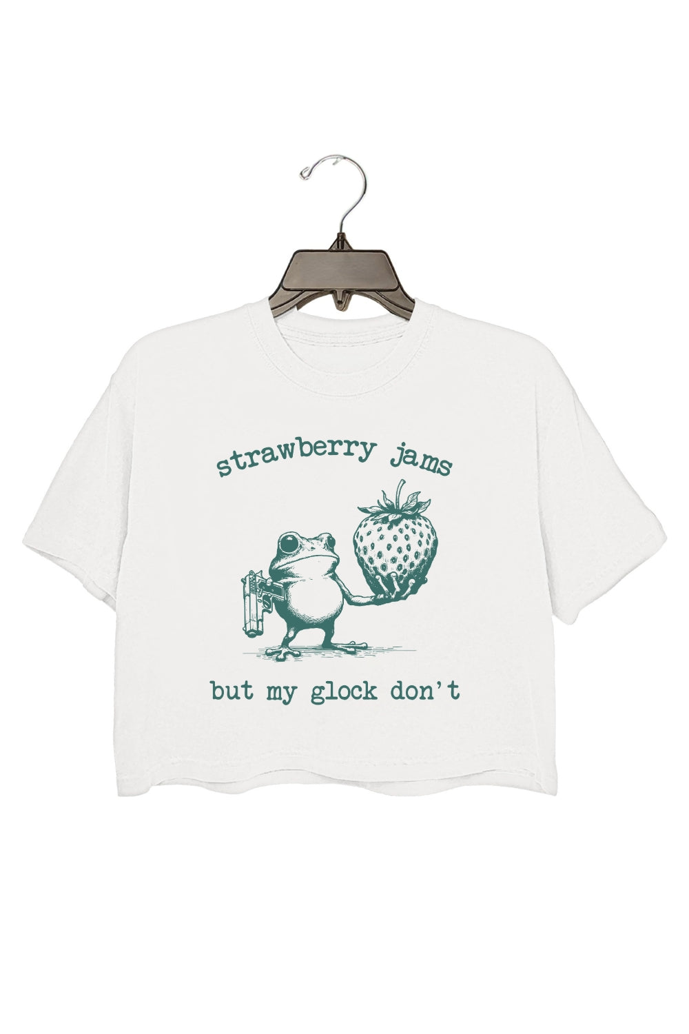 Strawberry Jams Frog Crop Top For Women