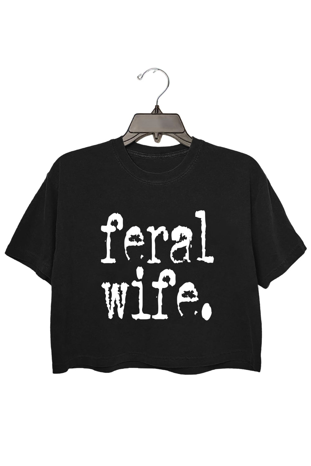 Retro Feral Wife Typography Design Crop Top For Women
