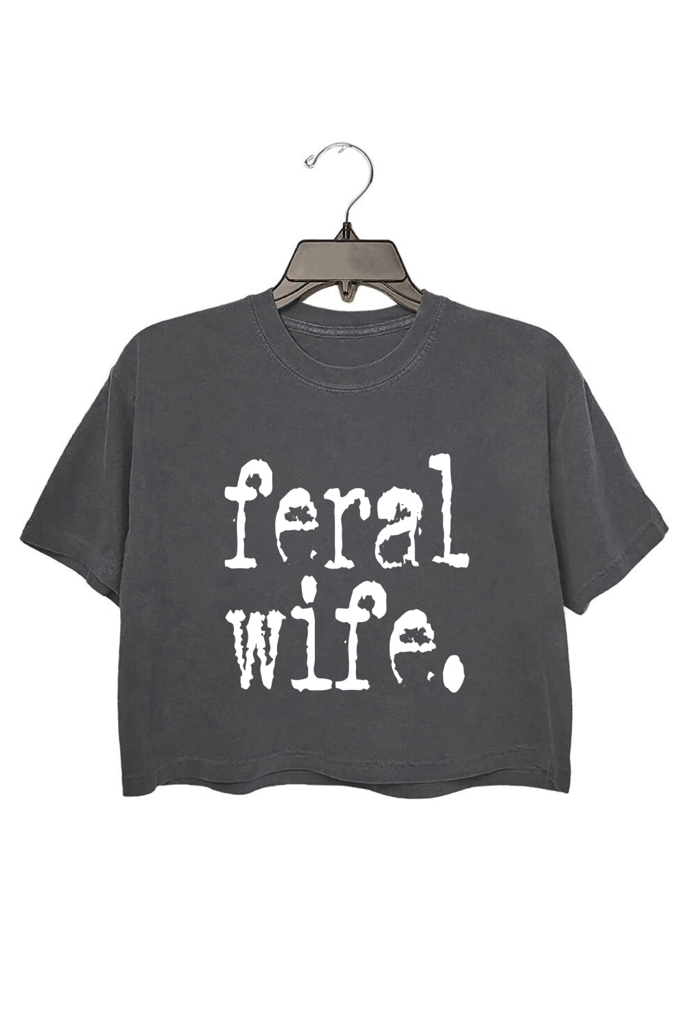 Retro Feral Wife Typography Design Crop Top For Women