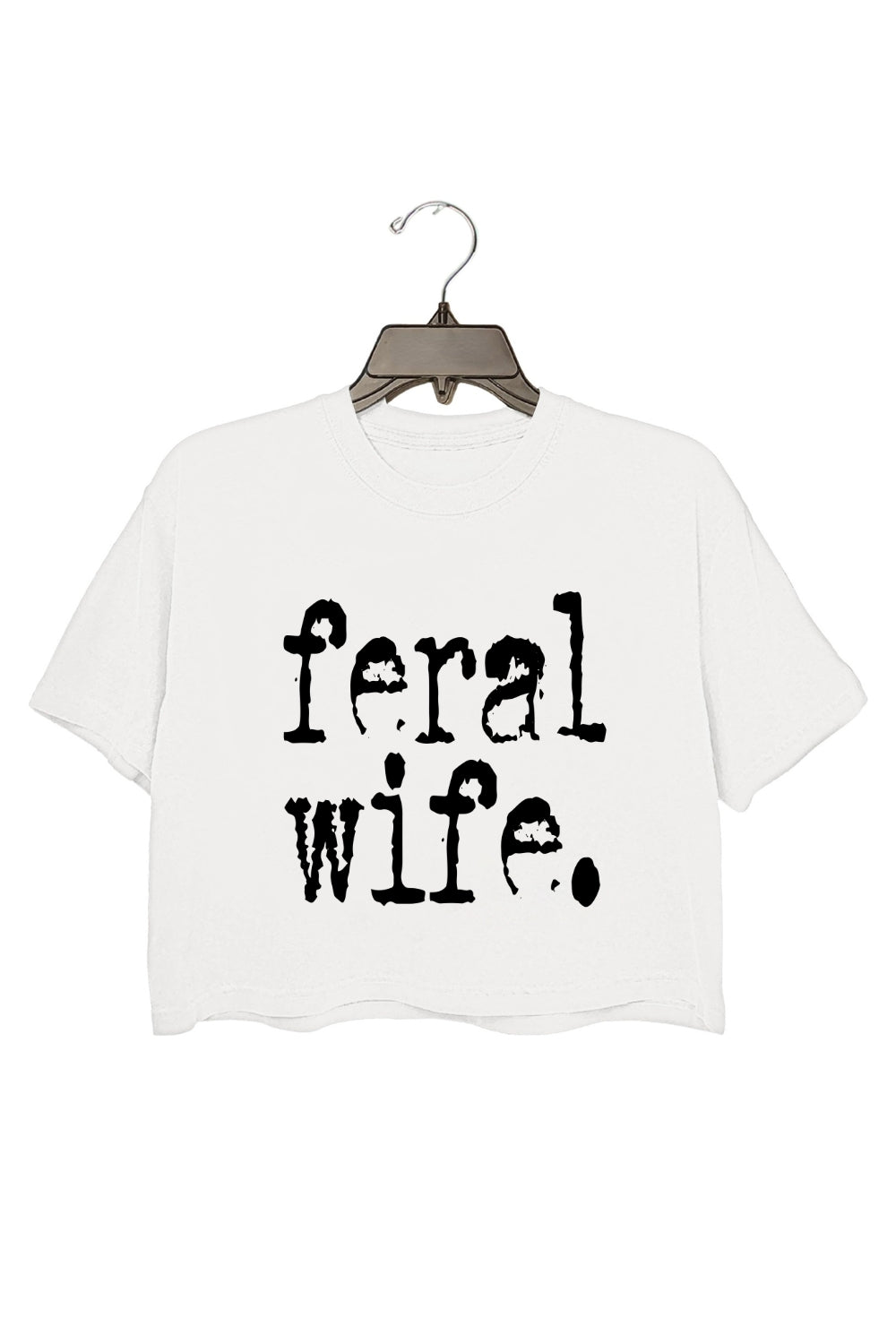Retro Feral Wife Typography Design Crop Top For Women