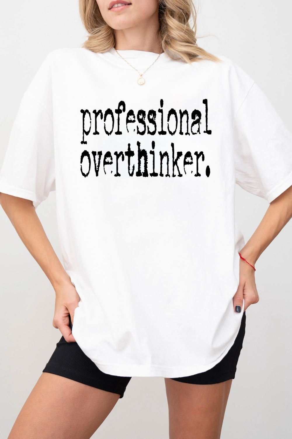 Professional Overthinker Typography Design Tee For Women