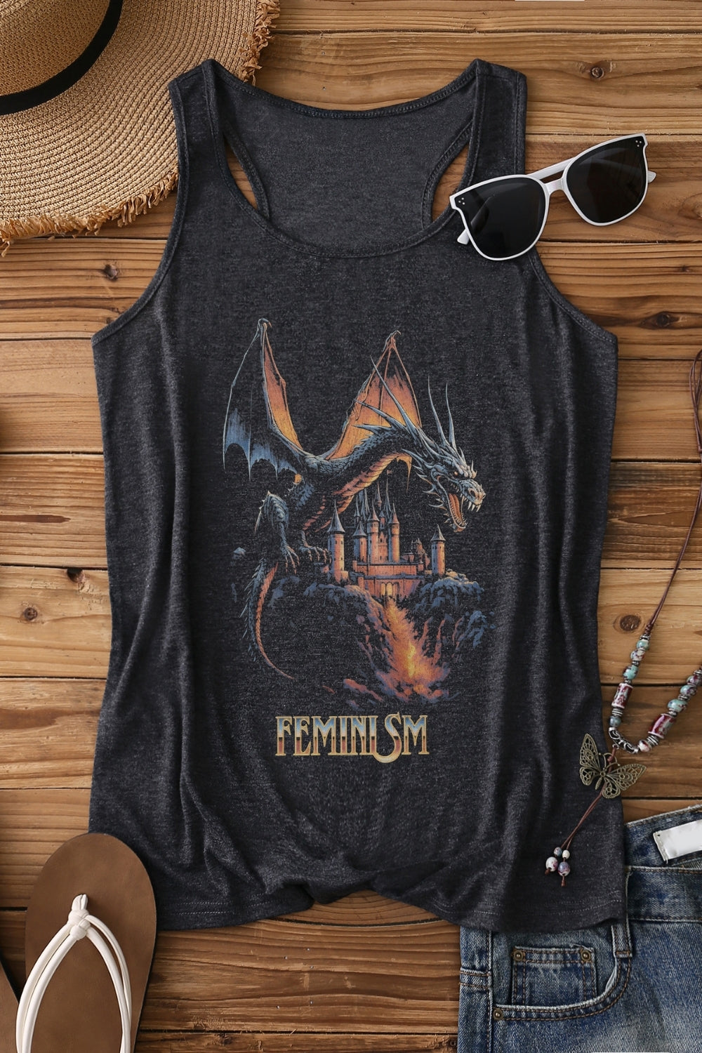 Feminism Dragon Fantasy Tank Top For Women