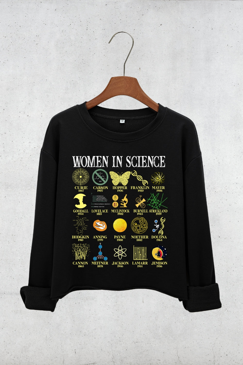 Retro Women in Science Crop Sweatshirt For Women