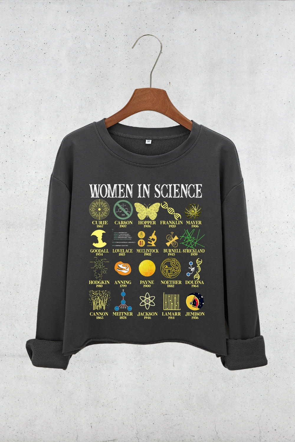 Retro Women in Science Crop Sweatshirt For Women