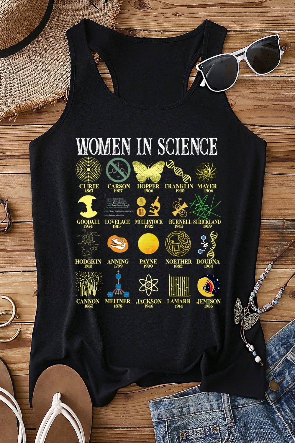 Retro Women in Science Tank Top For Women
