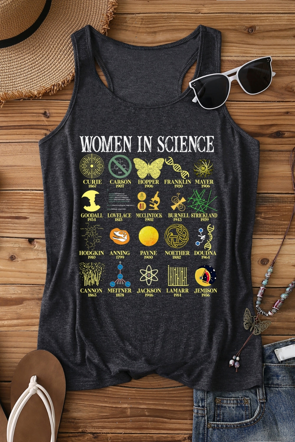 Retro Women in Science Tank Top For Women