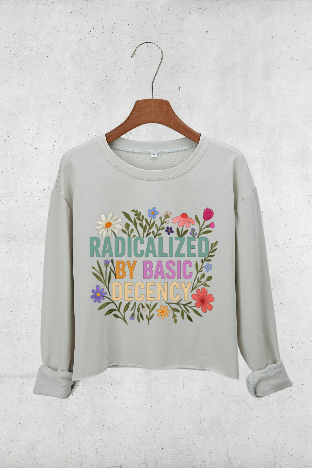 Radicalized by Basic Decency Crop Sweatshirt For Women