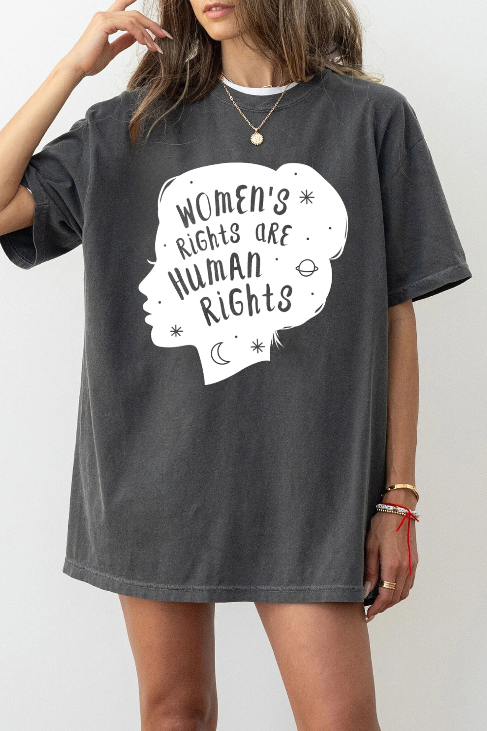 Womens Rights Are Human Rights Feminist Quote Tee For Women