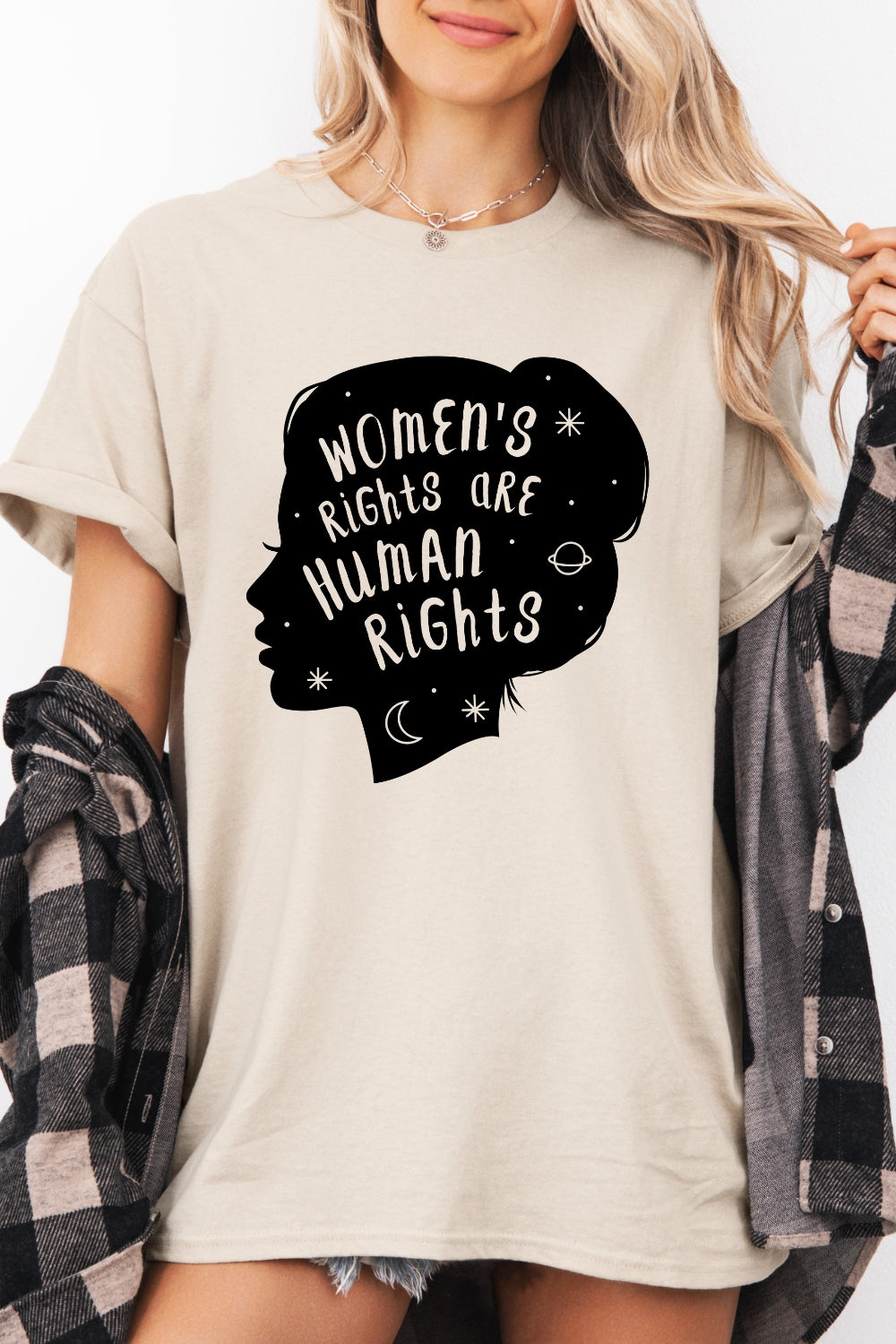 Womens Rights Are Human Rights Feminist Quote Tee For Women