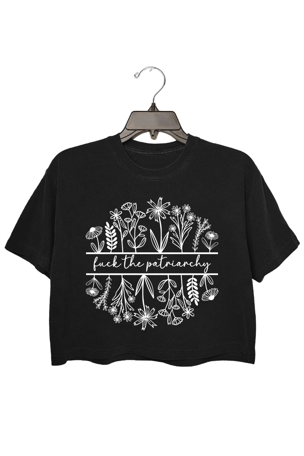 Fuck The Patriarchy Feminist Flowers Crop Top For Women