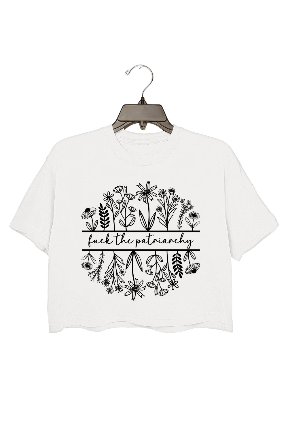 Fuck The Patriarchy Feminist Flowers Crop Top For Women