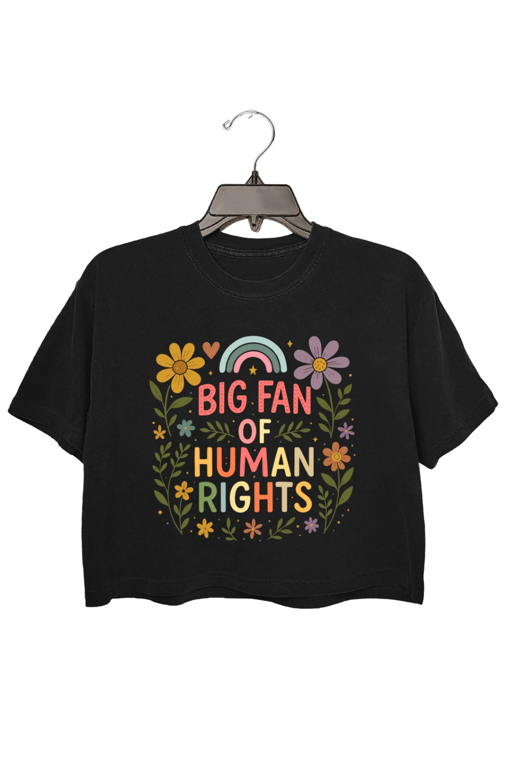 Big Fan Of Human Rights Flowers Crop Top For Women
