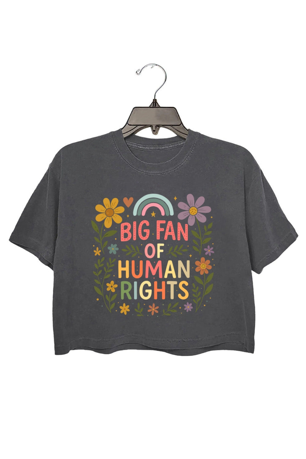 Big Fan Of Human Rights Flowers Crop Top For Women