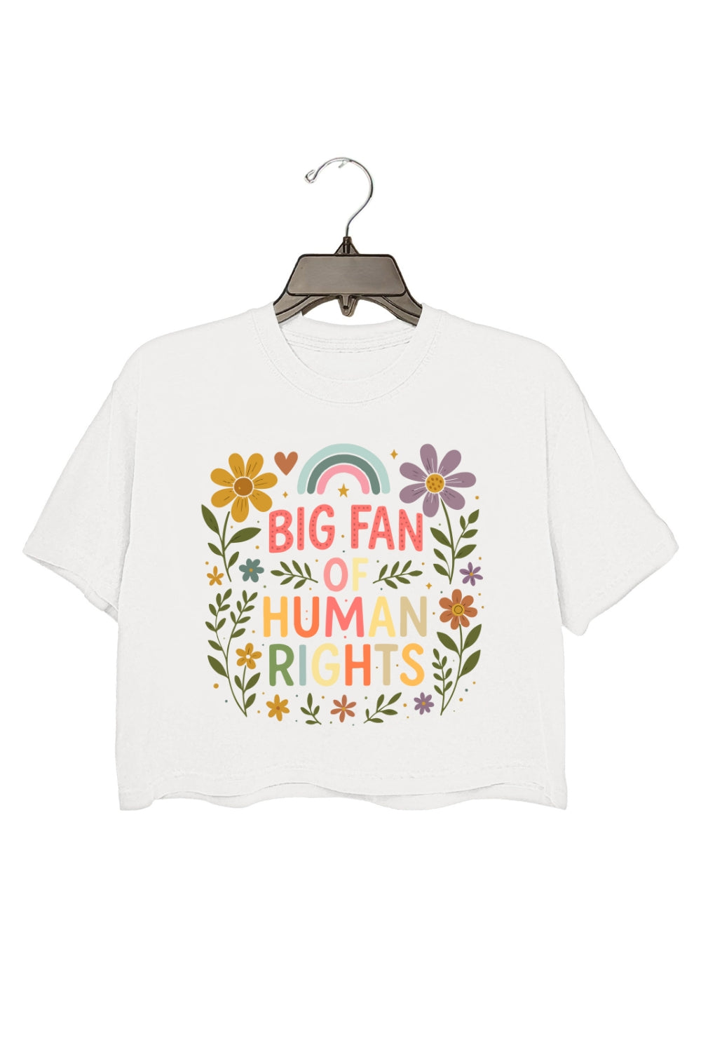 Big Fan Of Human Rights Flowers Crop Top For Women