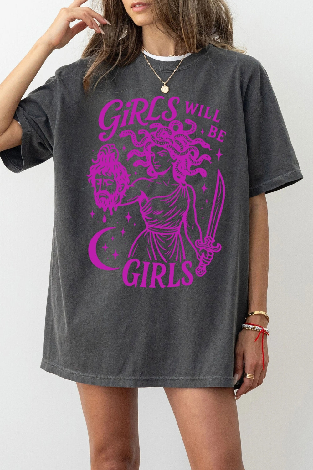 Girls Will Be Girls Medusa Feminist Tee For Women
