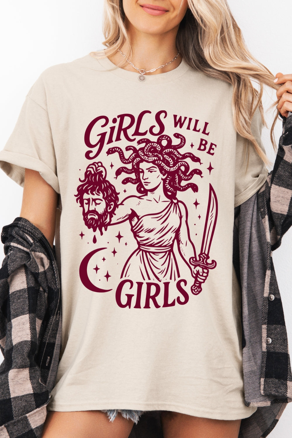 Girls Will Be Girls Medusa Feminist Tee For Women
