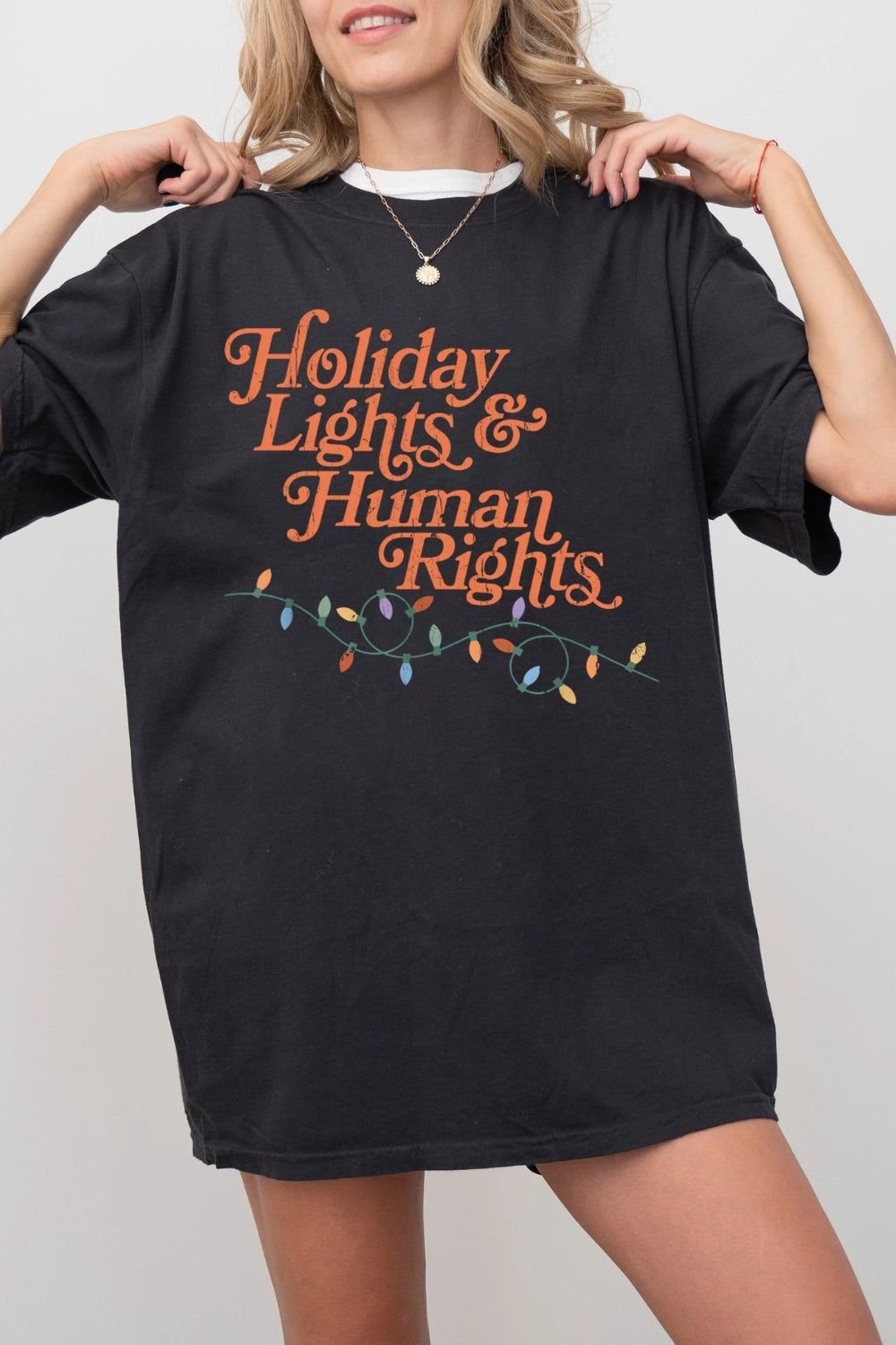 Holiday Lights And Human Rights Tee For Women