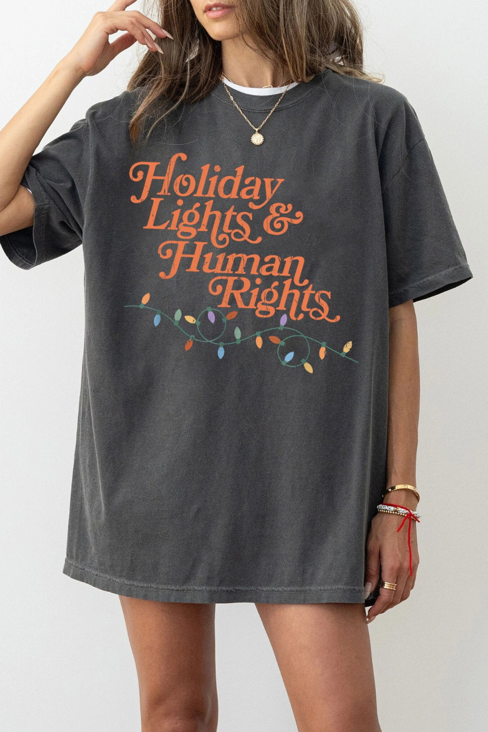 Holiday Lights And Human Rights Tee For Women