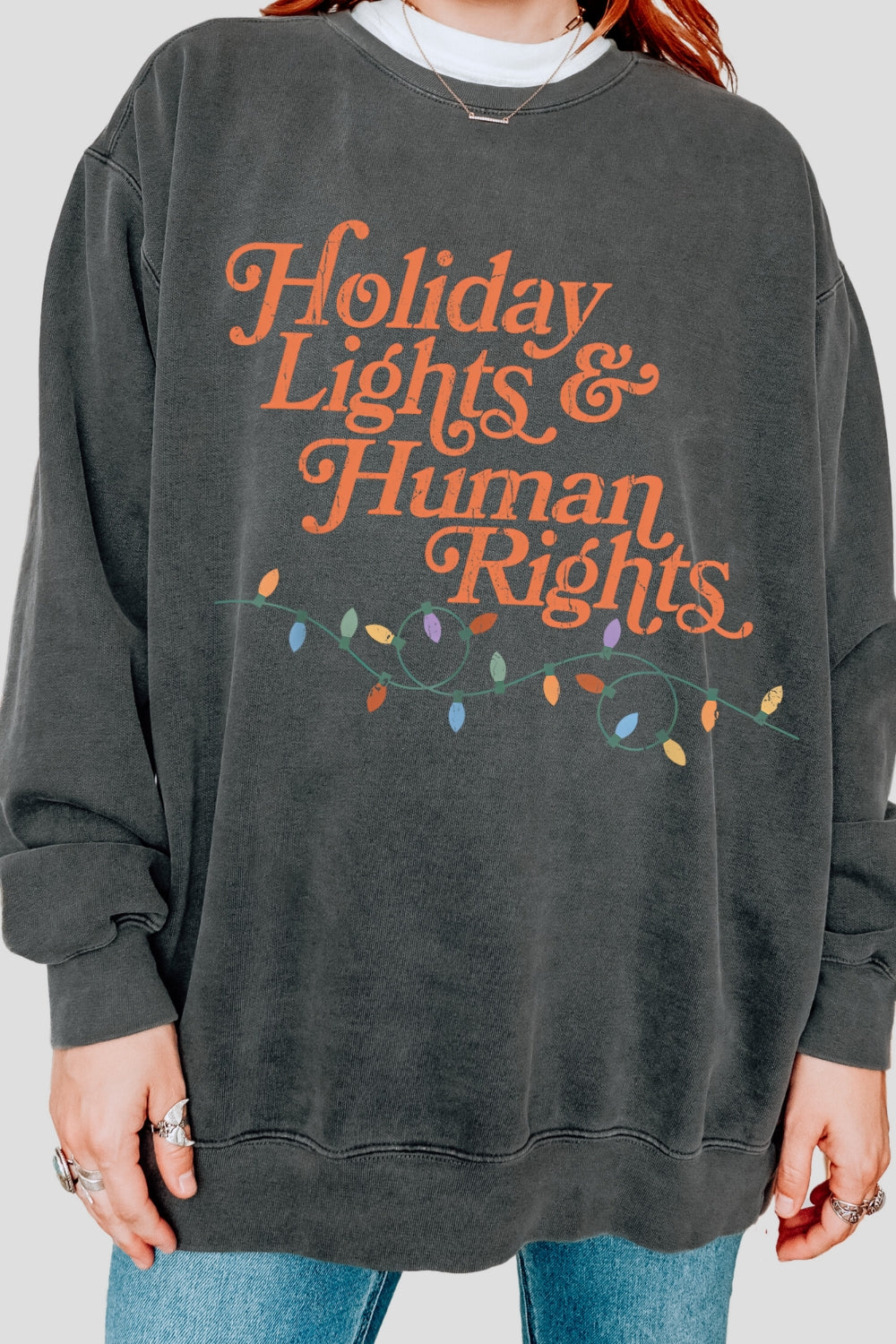 Holiday Lights And Human Rights Sweatshirt For Women