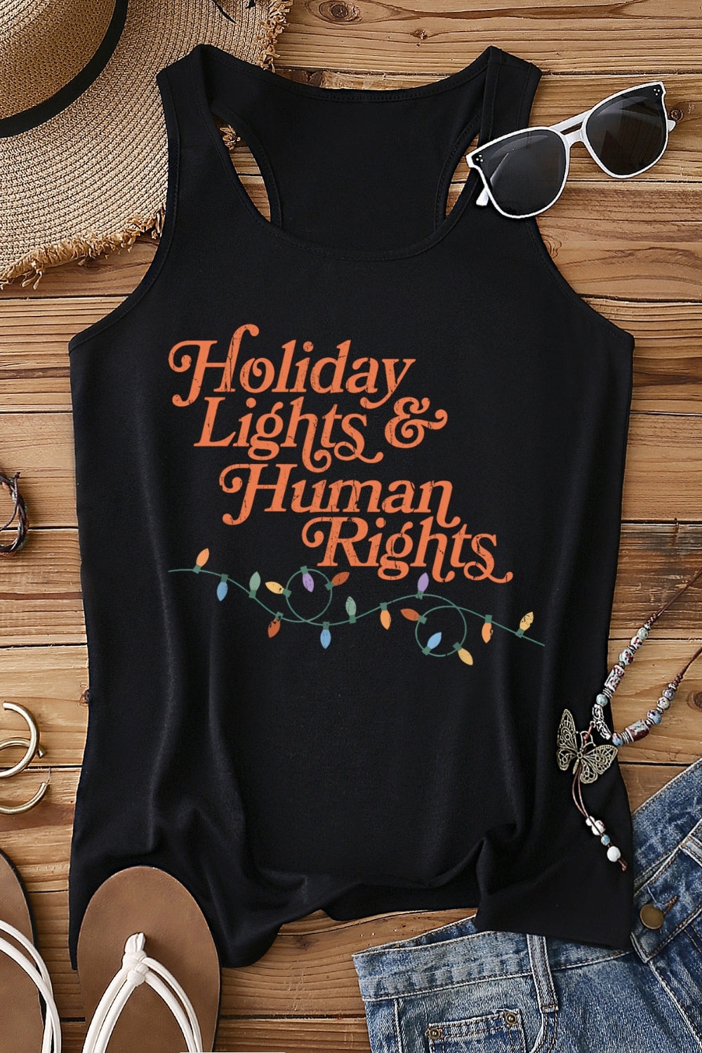 Holiday Lights And Human Rights Tank Top For Women