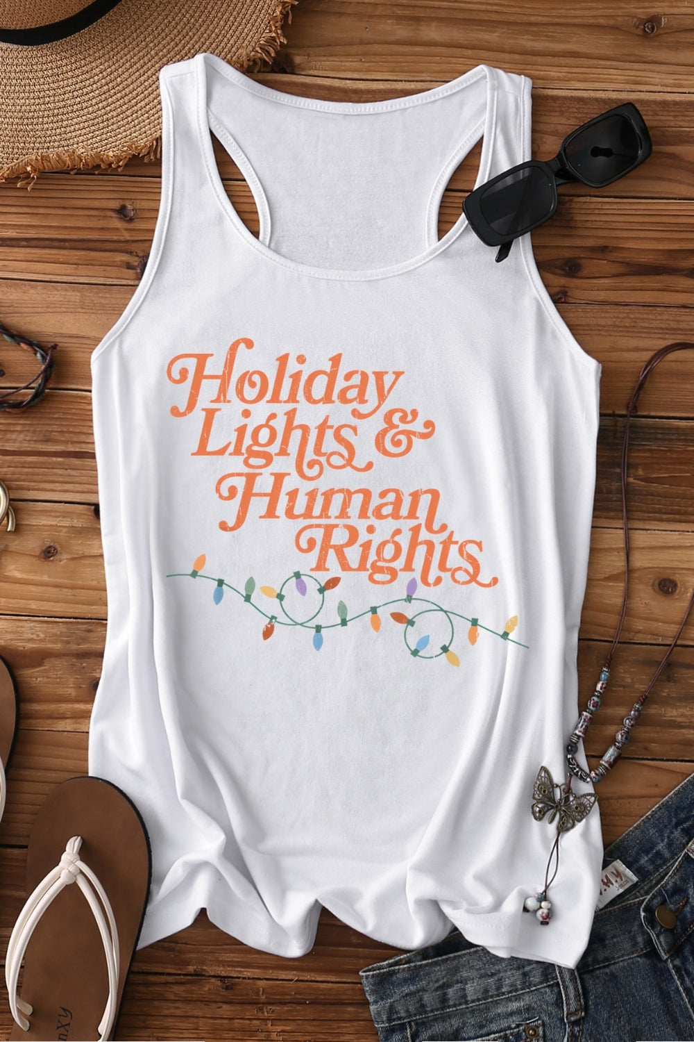 Holiday Lights And Human Rights Tank Top For Women