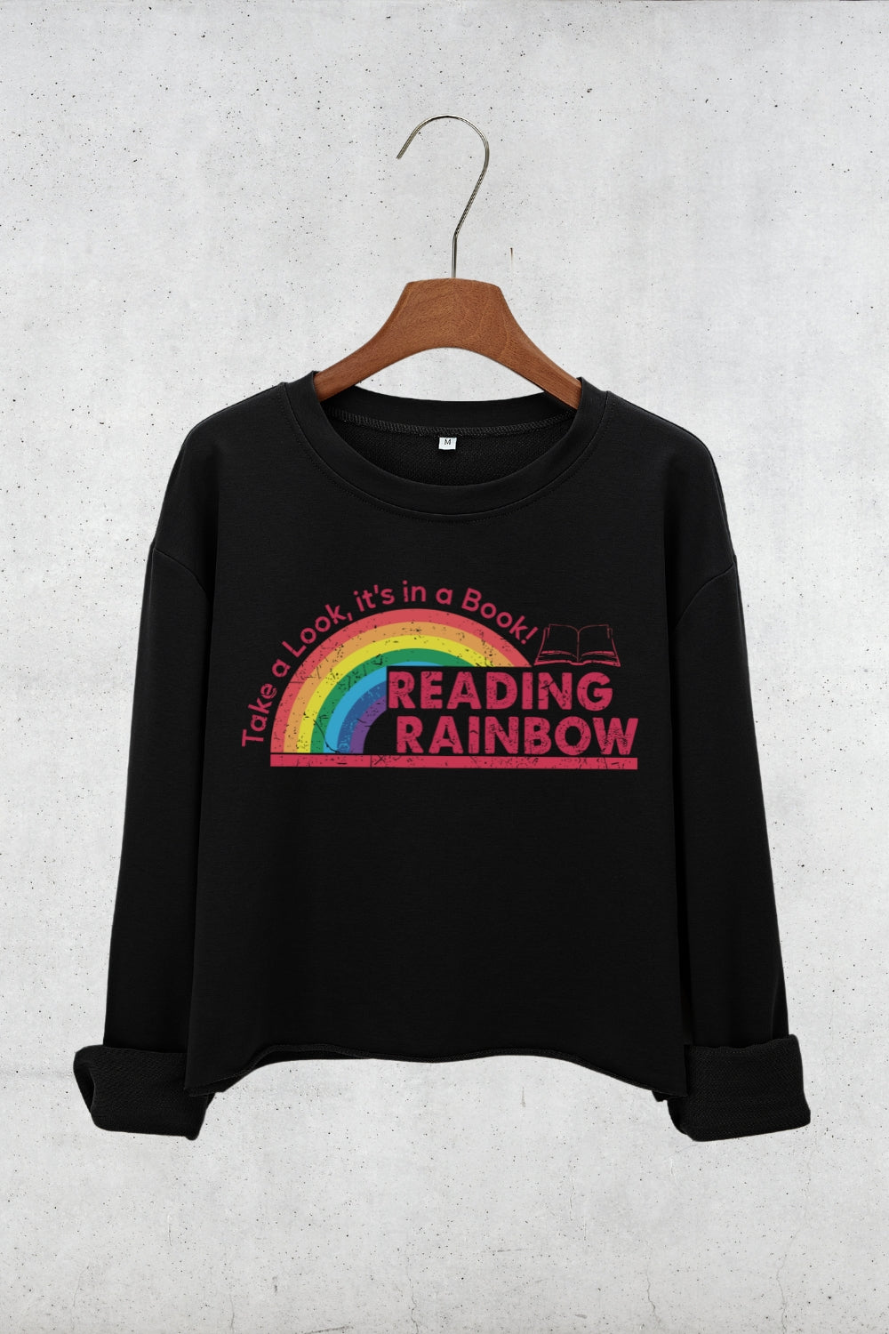 Reading Rainbow Book Lover Crop Sweatshirt For Women