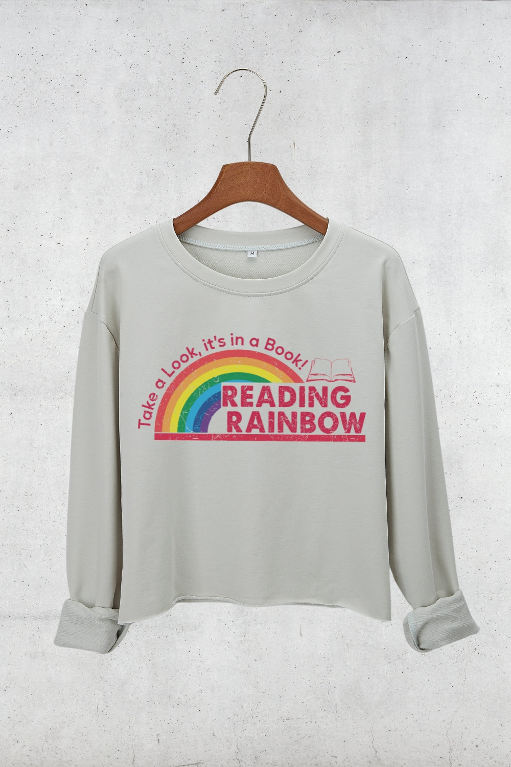 Reading Rainbow Book Lover Crop Sweatshirt For Women