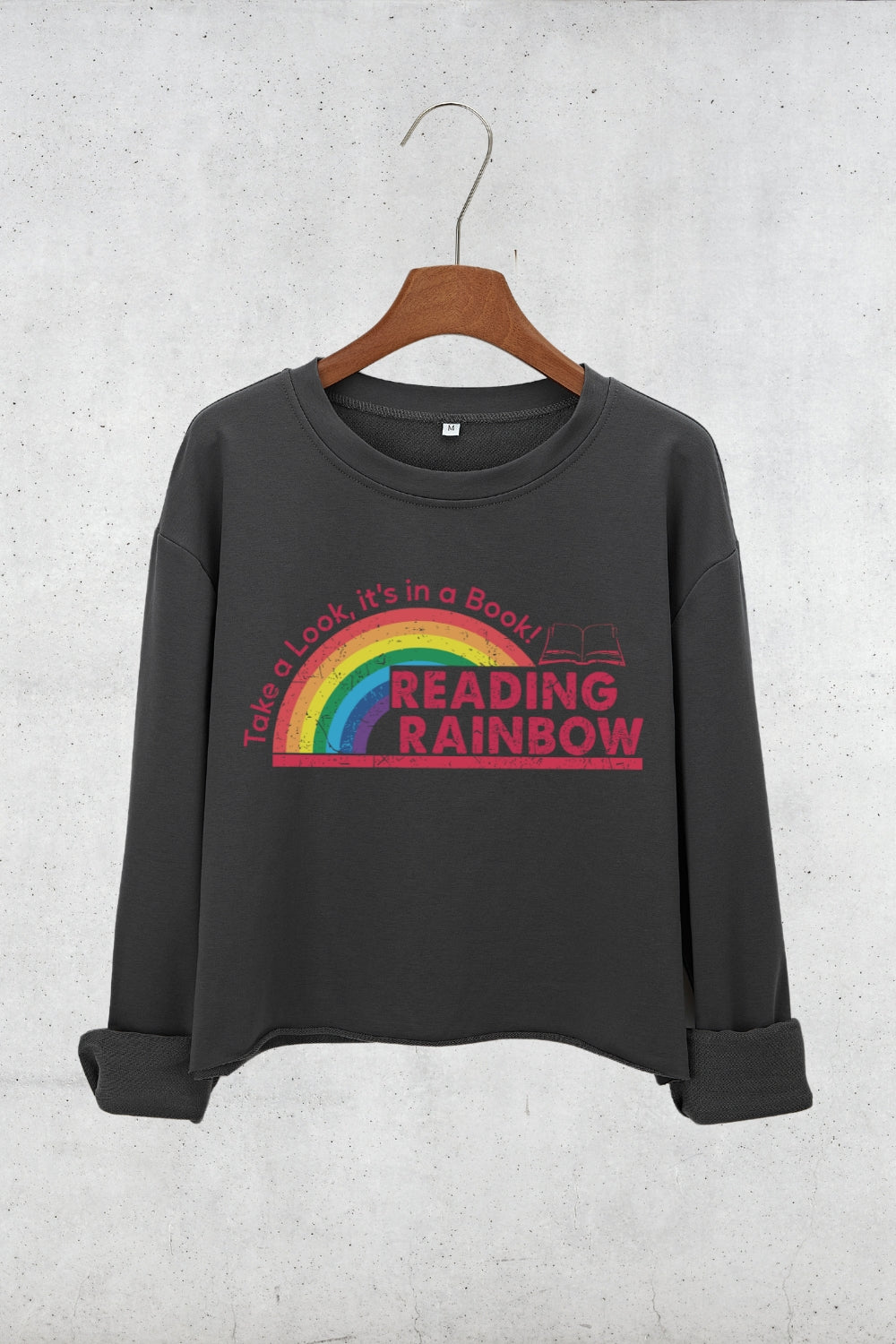 Reading Rainbow Book Lover Crop Sweatshirt For Women