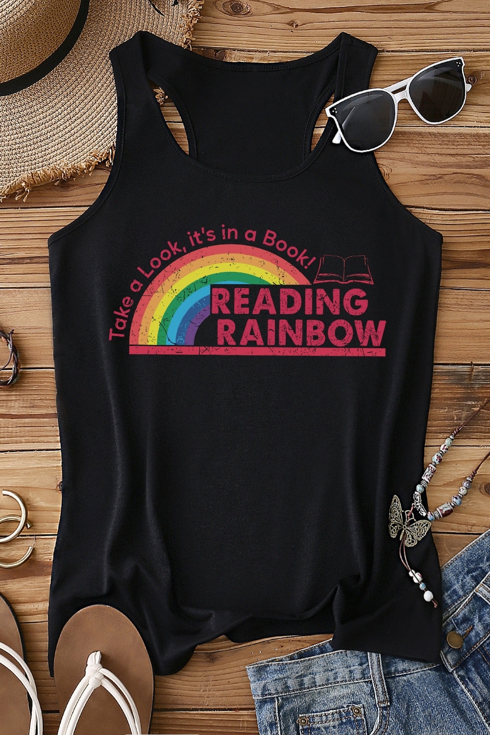 Reading Rainbow Book Lover Tank Top For Women