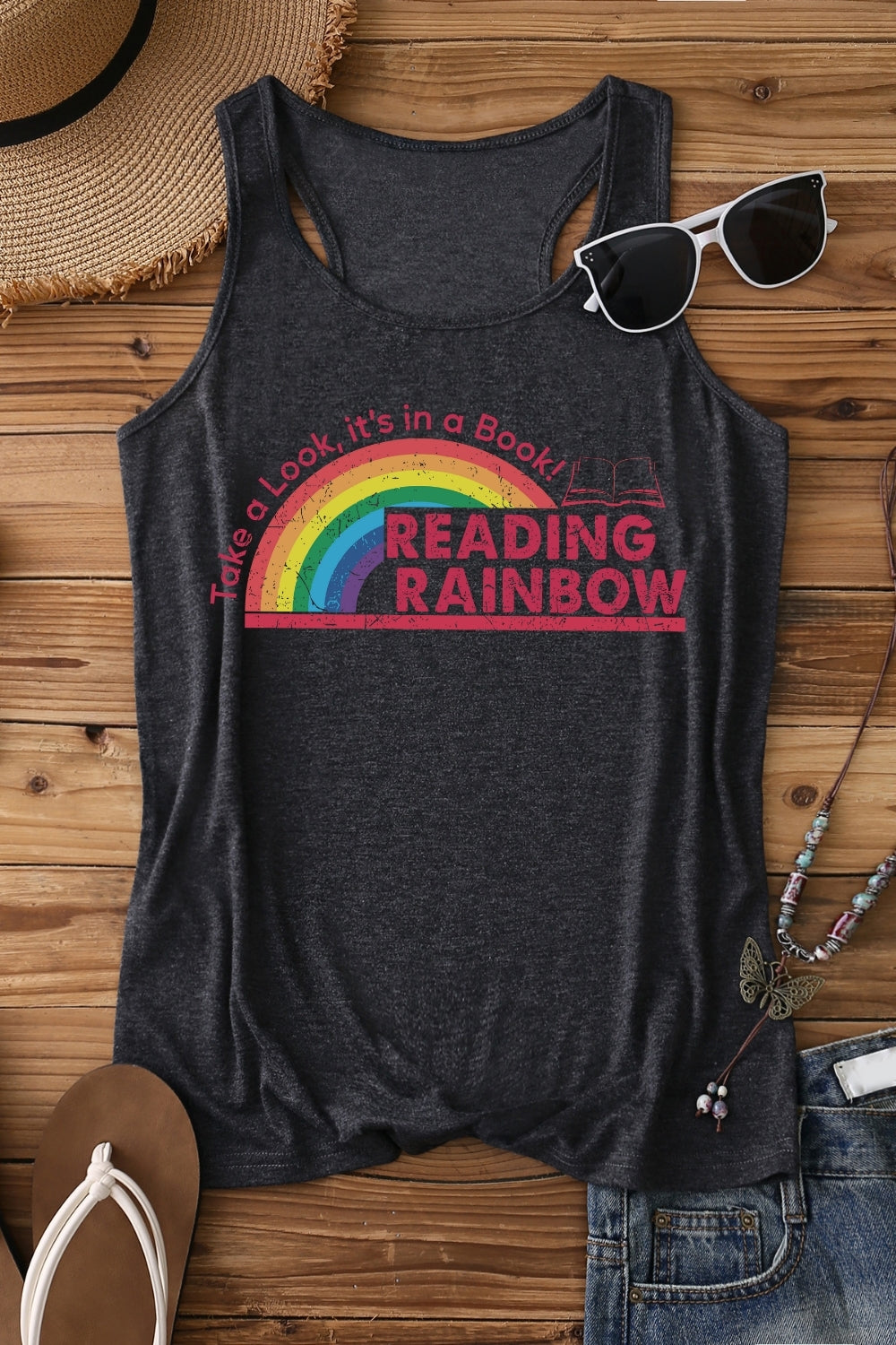 Reading Rainbow Book Lover Tank Top For Women