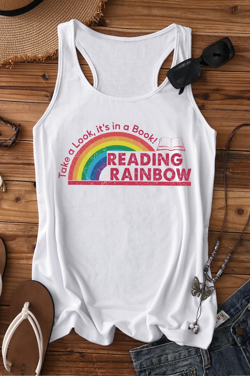 Reading Rainbow Book Lover Tank Top For Women