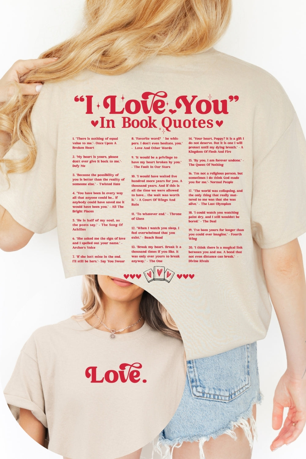 Different Ways Say I Love You In Book Quotes Tee For Women