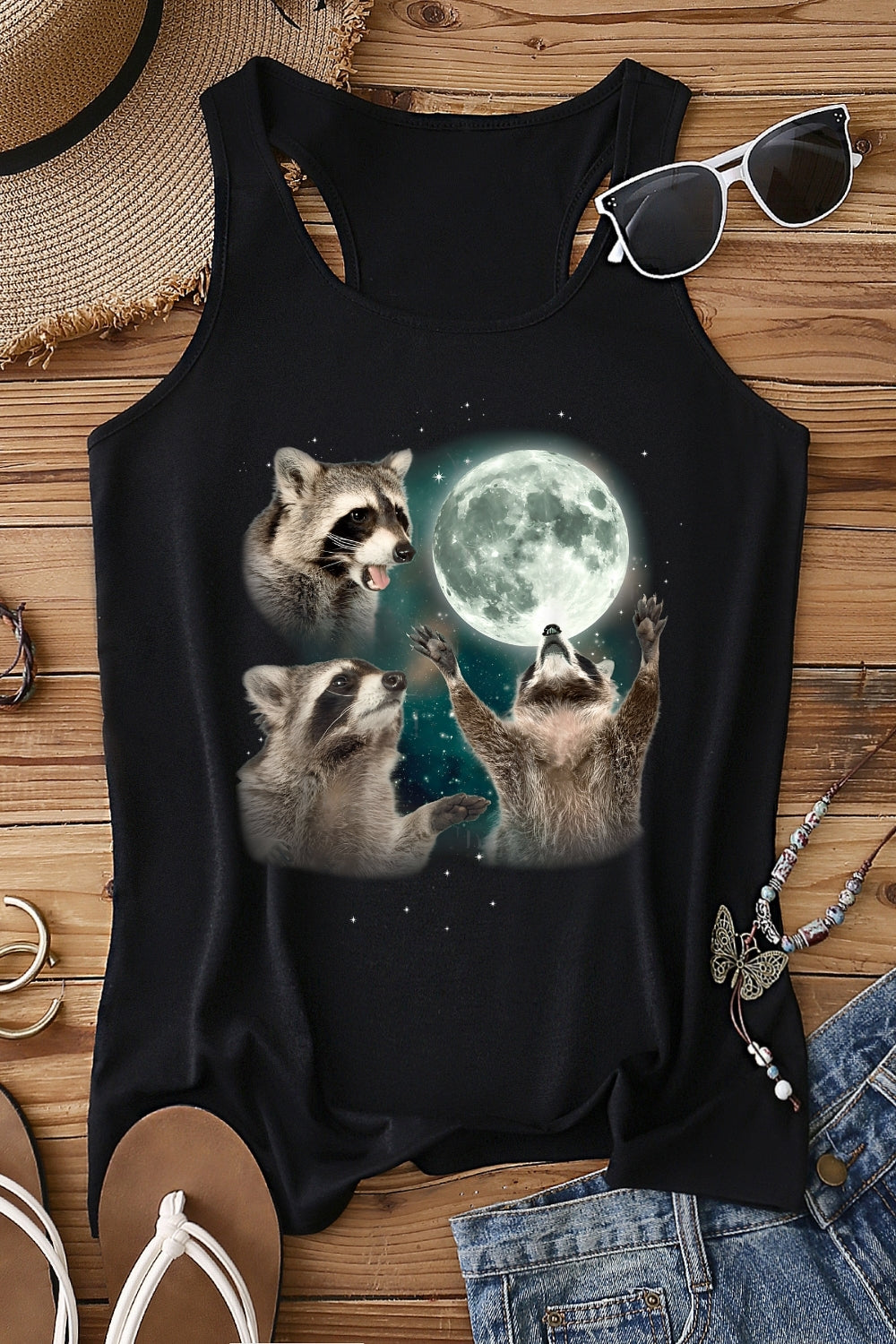 Three Raccoons Vintage Tank Top For Women