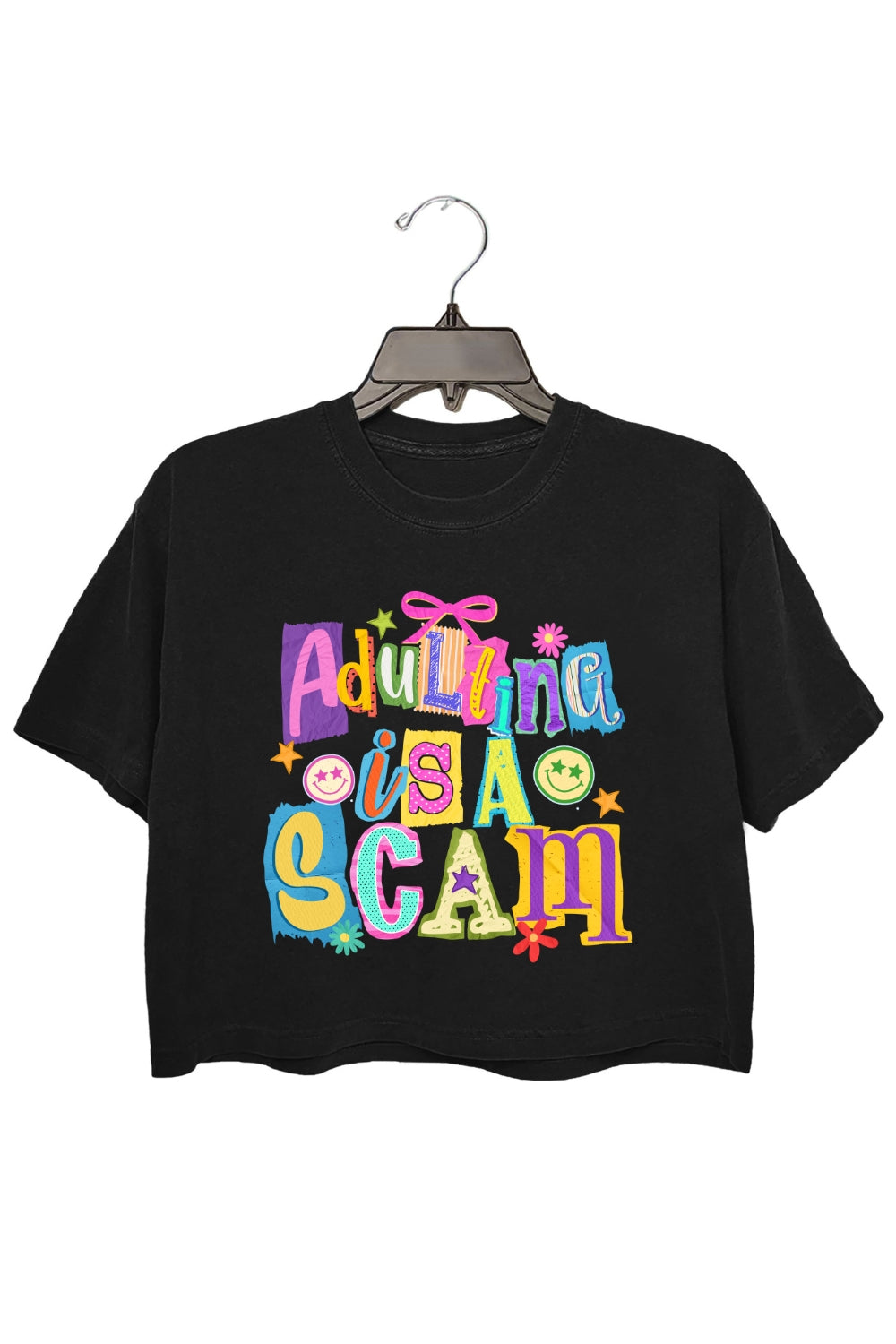 Adulting Is A Scam Funny Crop Top For Women