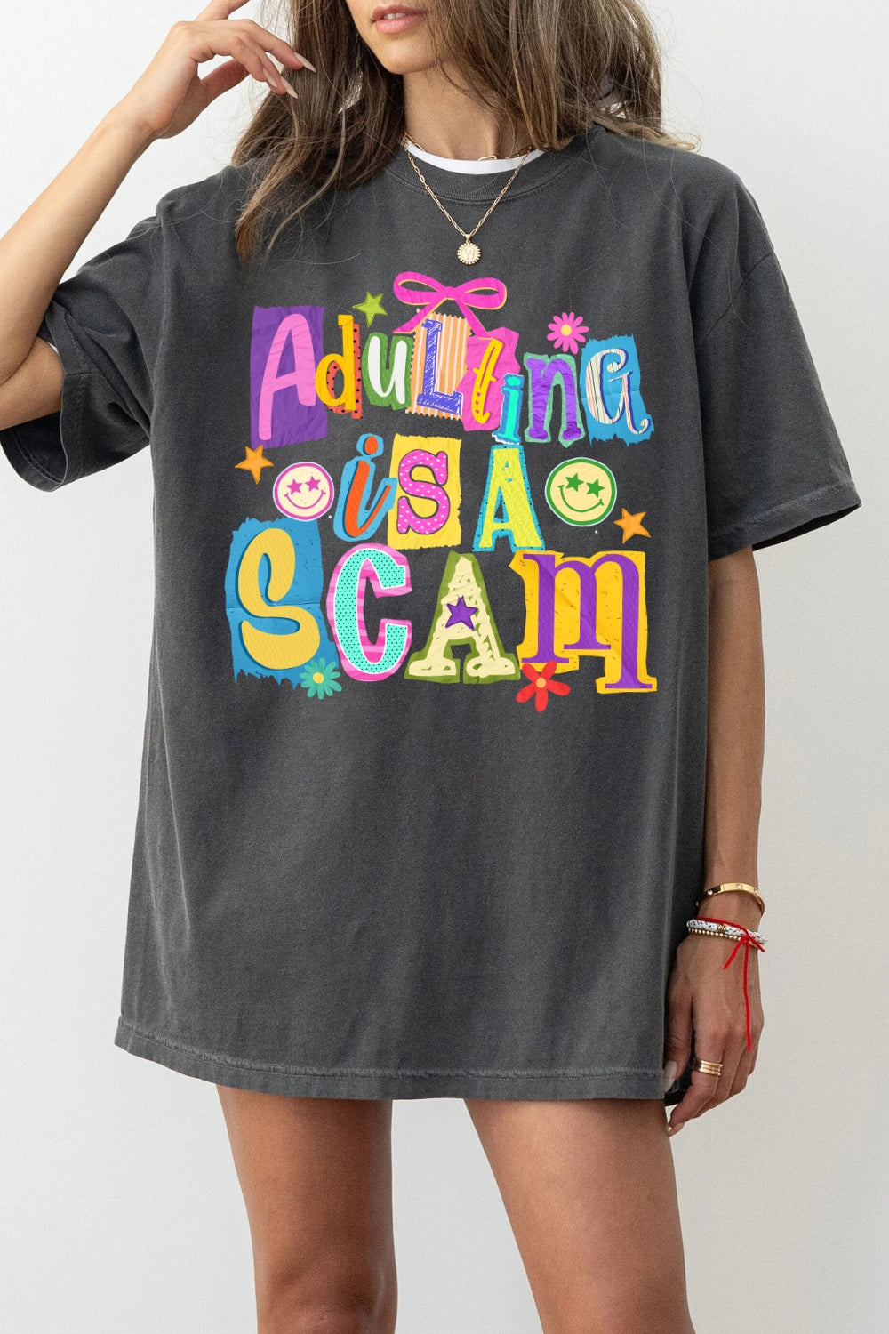 Adulting Is A Scam Funny Tee For Women