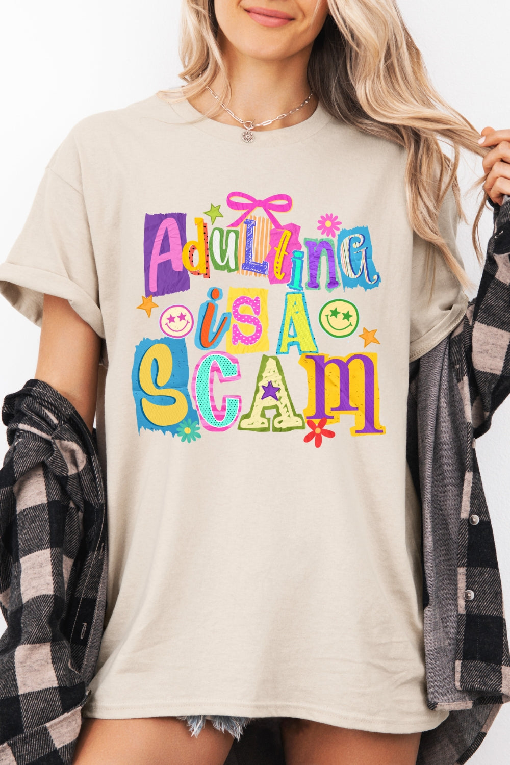 Adulting Is A Scam Funny Tee For Women