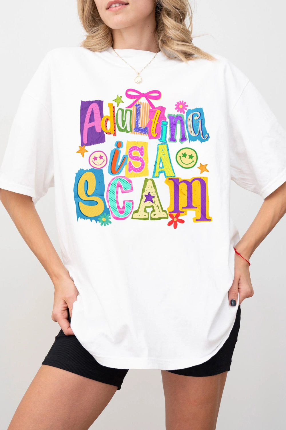 Adulting Is A Scam Funny Tee For Women