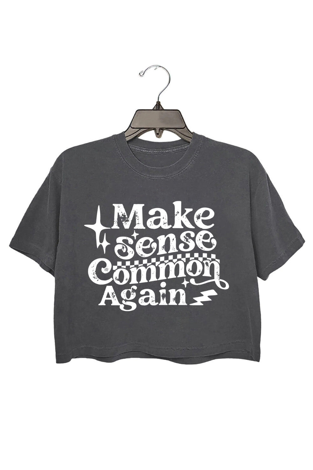 Make Sense Common Again Crop Top For Women