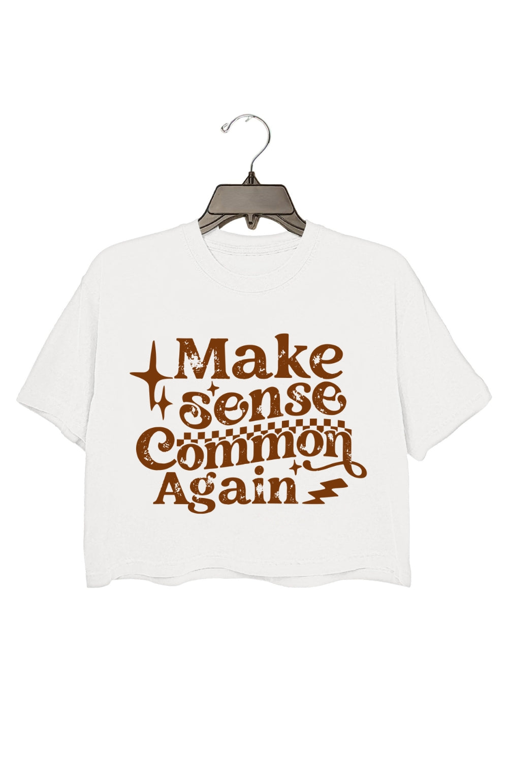 Make Sense Common Again Crop Top For Women