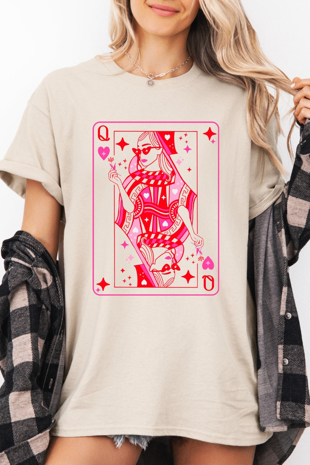 Queen Of Hearts Cute Playing Card Tee For Women