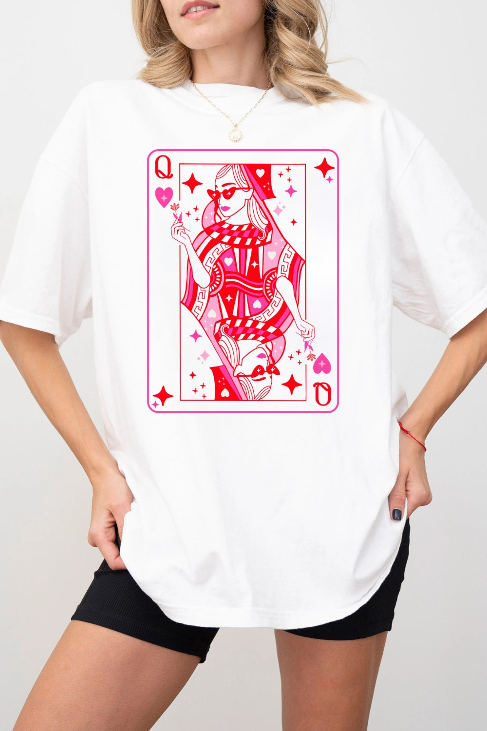 Queen Of Hearts Cute Playing Card Tee For Women