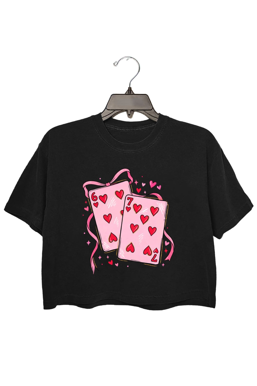 Playing Cards Valentine 6 7 Funny Crop Top For Women