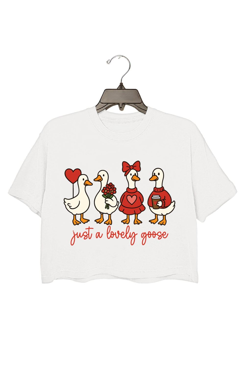 Just A Lovely Goose Coquette Valentine Crop Top For Women
