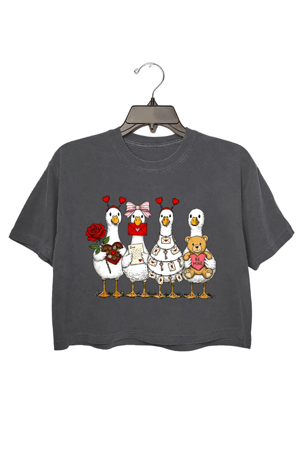 Valentine Cute Goose Coquette Crop Top For Women