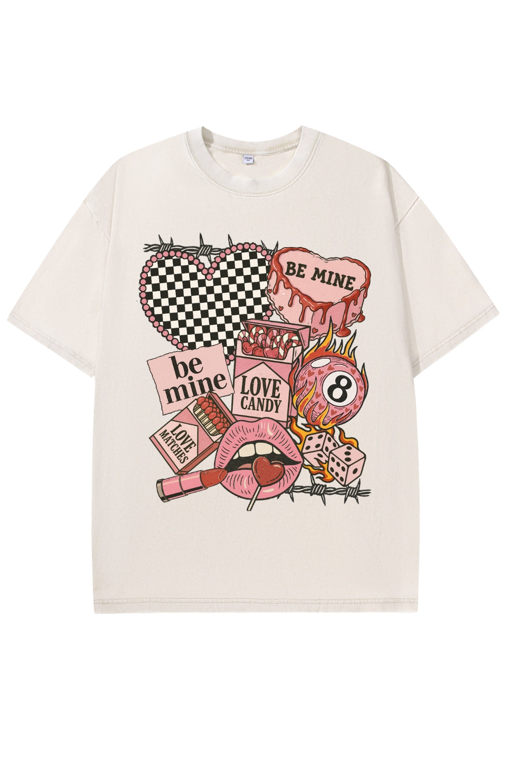 Retro Western Valentines Collage Clipart Vintage Washed Tee