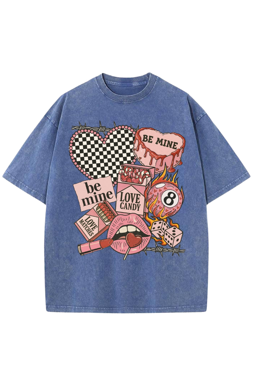 Retro Western Valentines Collage Clipart Vintage Washed Tee